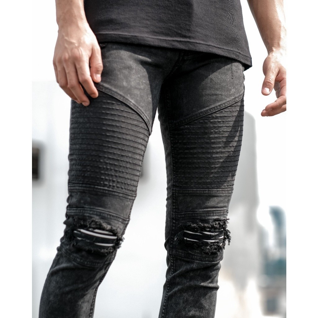 Weird Jeans - Biker Jeans Charcoal Black - Image 2
