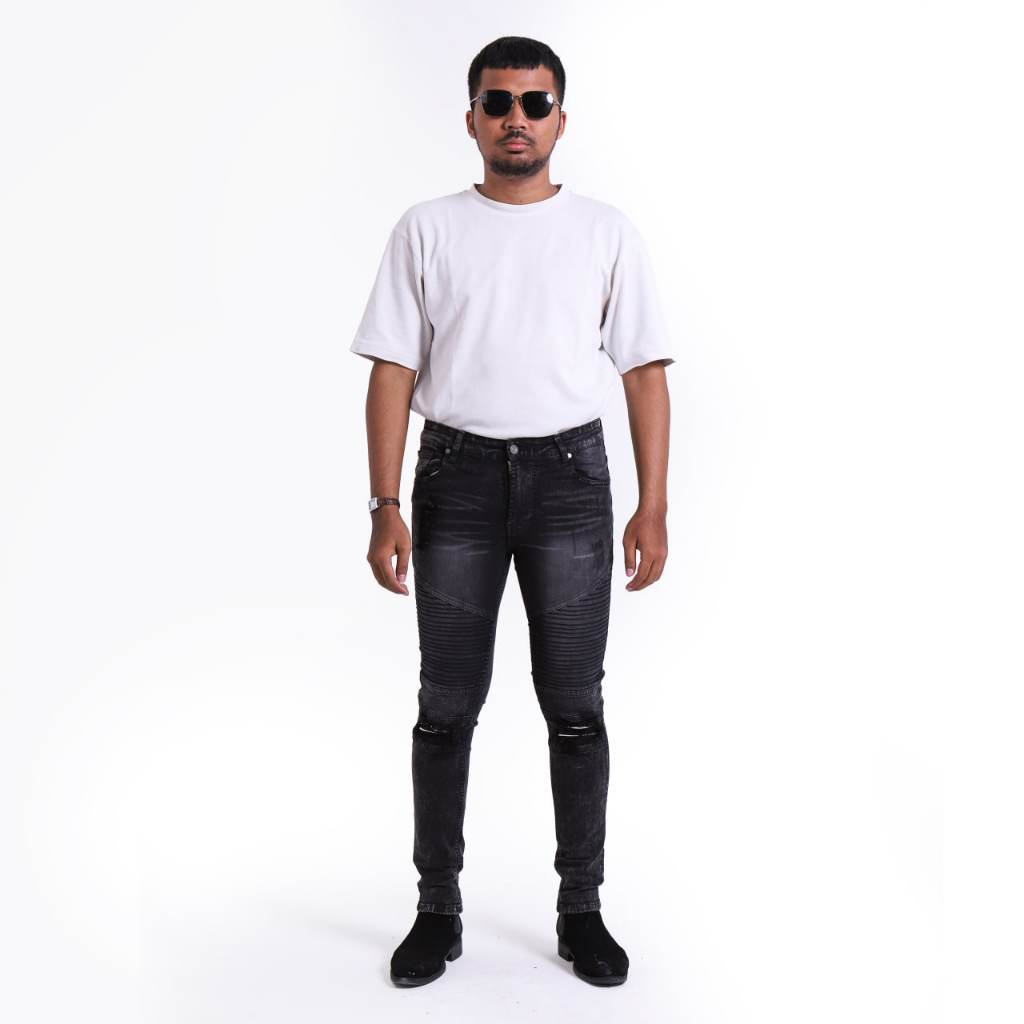Weird Jeans - Biker Jeans Charcoal Black - Image 4