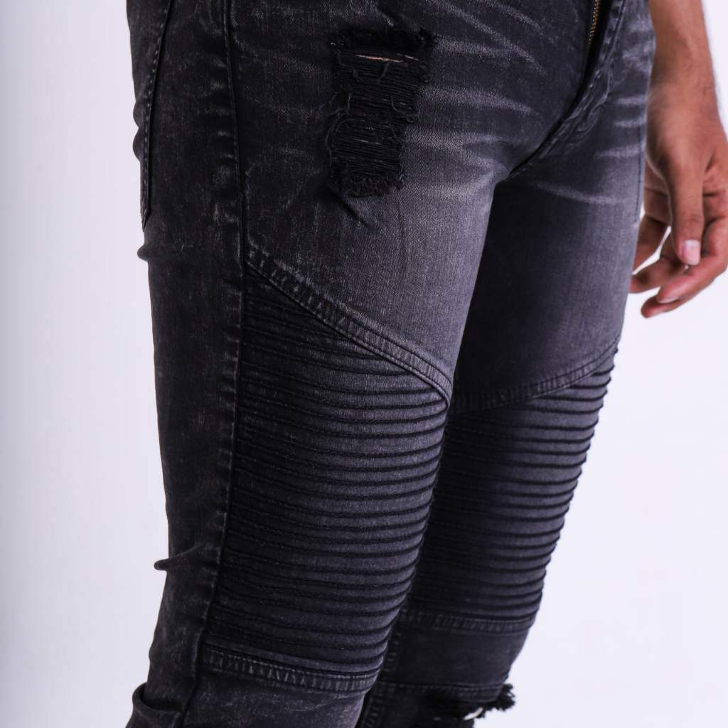 Weird Jeans - Biker Jeans Charcoal Black - Image 6