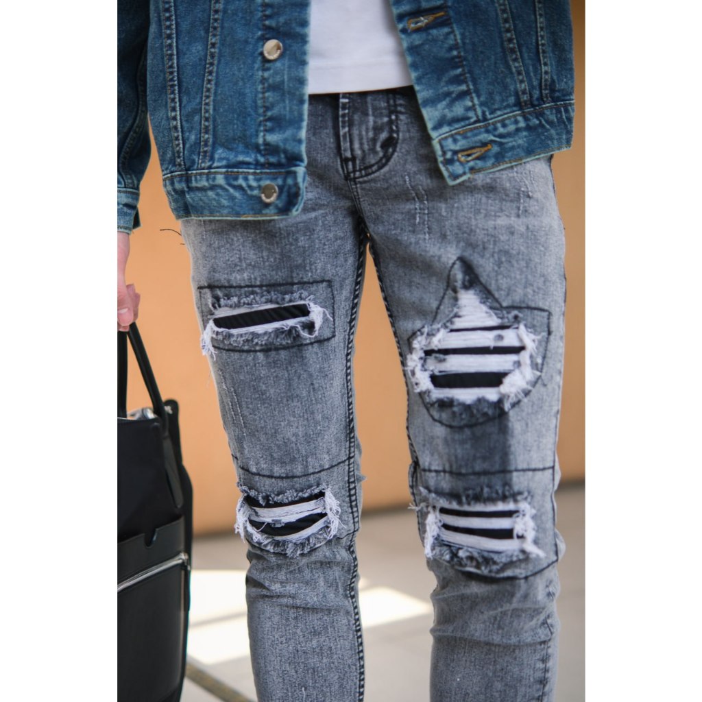 Weird Jeans - Silver Grey - Celana Panjang Jeans Denim Pria Slim Fit Strech - Image 4
