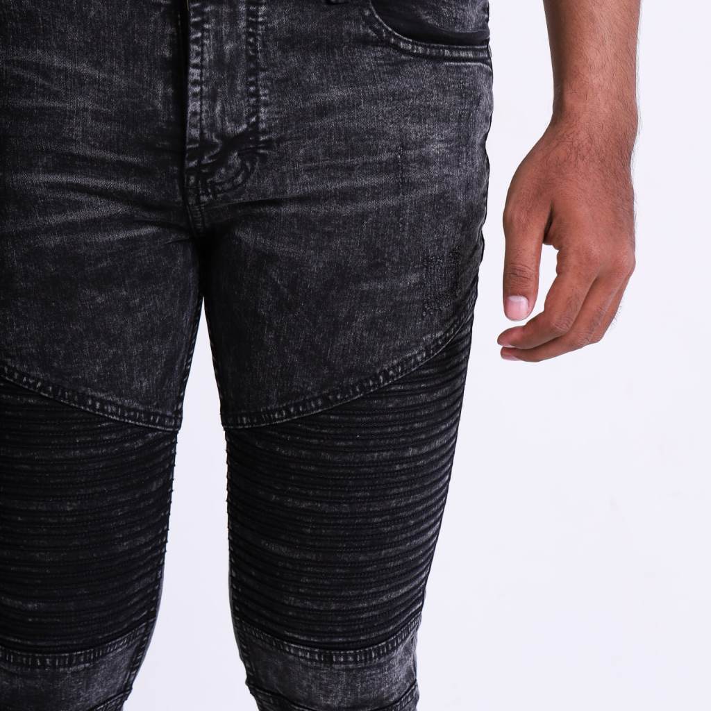 Weird Jeans - Biker Mash Black - Celana Jeans Panjang Pria Slimfit Strech Ripped Biker - Image 6