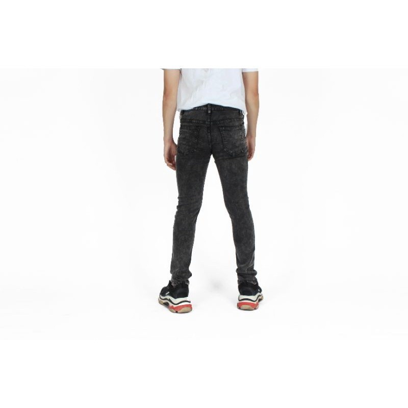 Weird Jeans - Destroyed Denim Cyber Black - Celana Jeans Pria Skinny Slimfit Strech Ripped Sobek - Image 5
