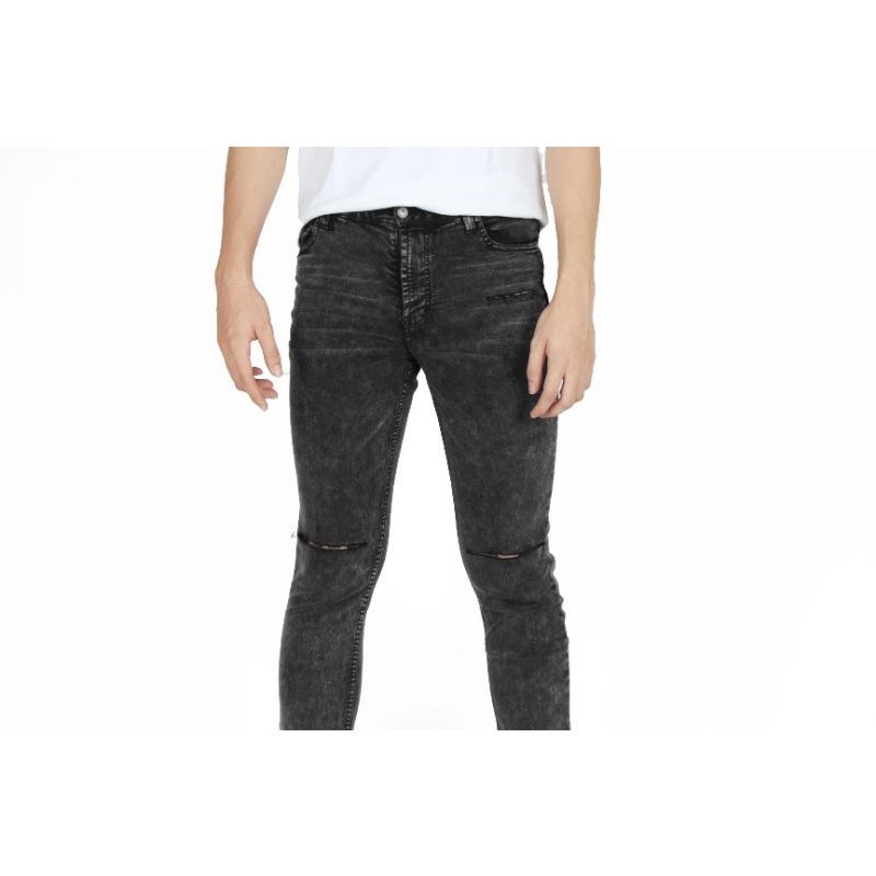 Weird Jeans - Destroyed Denim Cyber Black - Celana Jeans Pria Skinny Slimfit Strech Ripped Sobek - Image 6