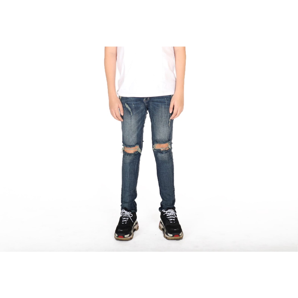 Weird Jeans - East Blue - Celana Jeans Pria Skinny Slimfit Ripped - Image 2