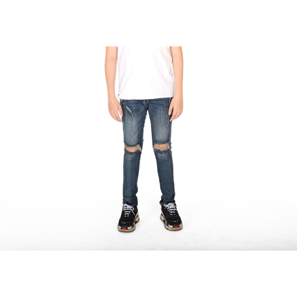 Weird Jeans - East Blue - Celana Jeans Pria Skinny Slimfit Ripped - Image 4