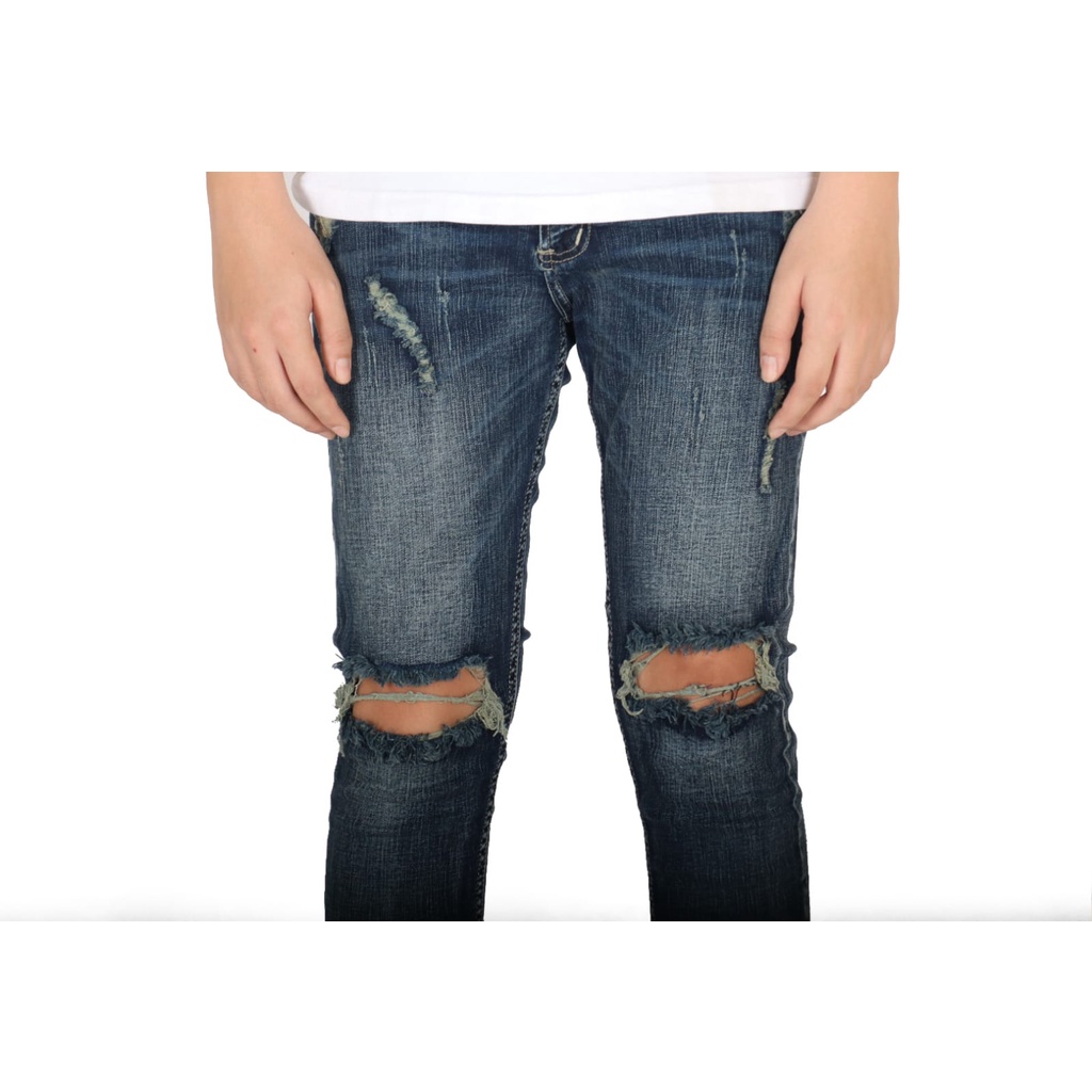 Weird Jeans - East Blue - Celana Jeans Pria Skinny Slimfit Ripped - Image 5