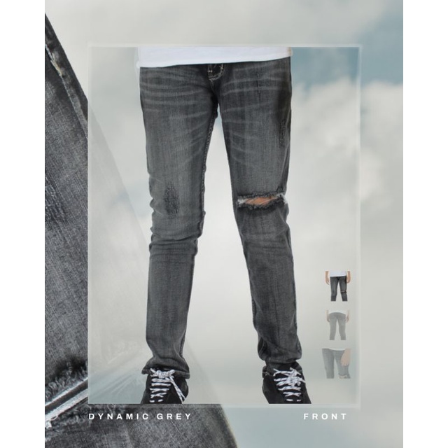 Weird Jeans - Dynamic Grey - Celana Jeans Pria Skinny Slimfit Strech