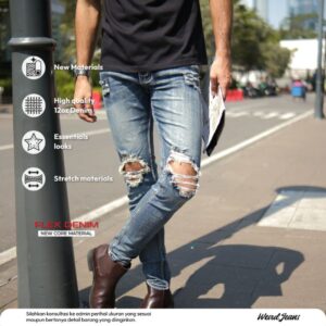 Weird Jeans  - Z09 Ripped - Celana Jeans Panjang Pria Slimfit Ripped Jeans