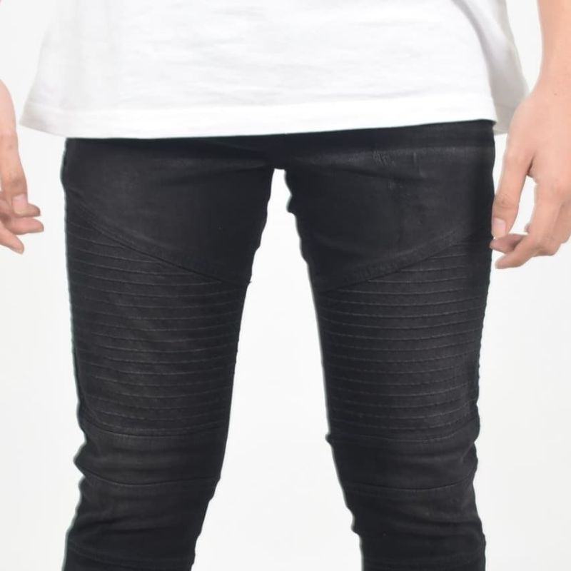 Weird Jeans - Biker Westren Black - Celana Jeans Pria Skinny Slimfit Strech - Image 3