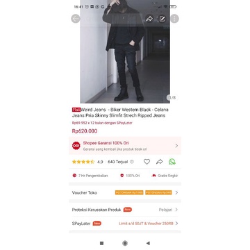 Weird Jeans - Biker Westren Black - Celana Jeans Pria Skinny Slimfit Strech - Image 6