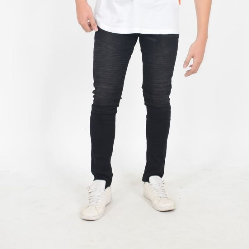 Weird Jeans - Biker Westren Black - Celana Jeans Pria Skinny Slimfit Strech - Image 7