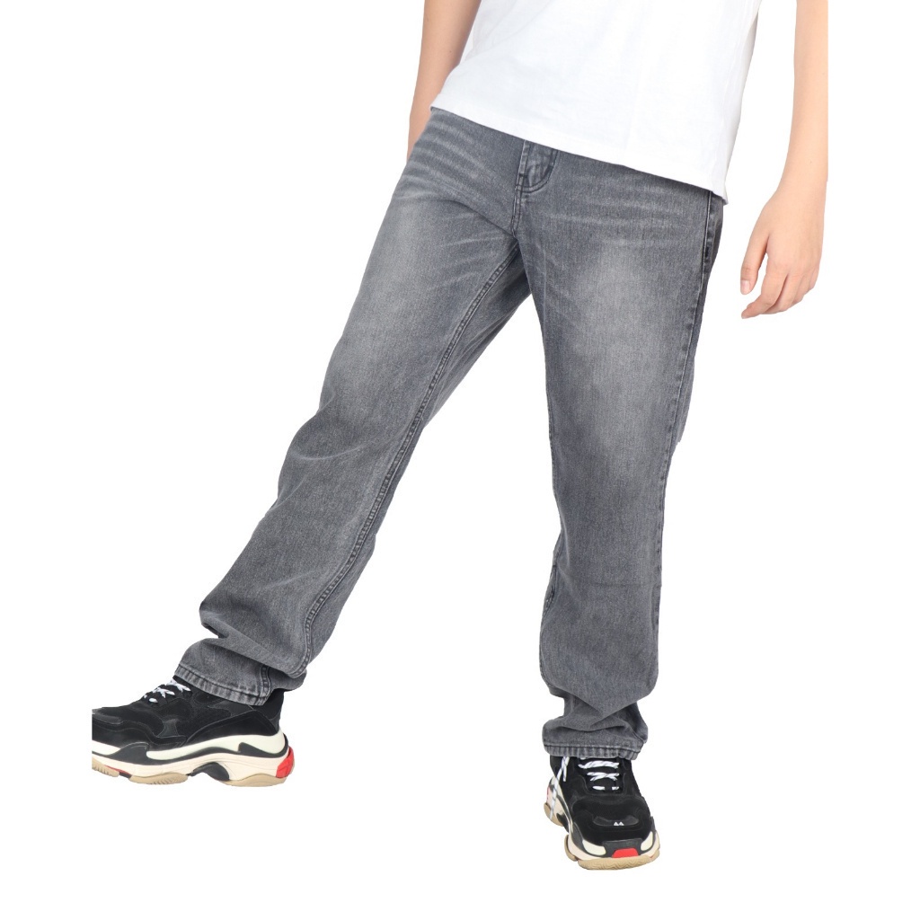 Weird Jeans - Reguler Fit Snow Grey - Celana Panjang Denim Pria Polos Abu Abu - Image 3