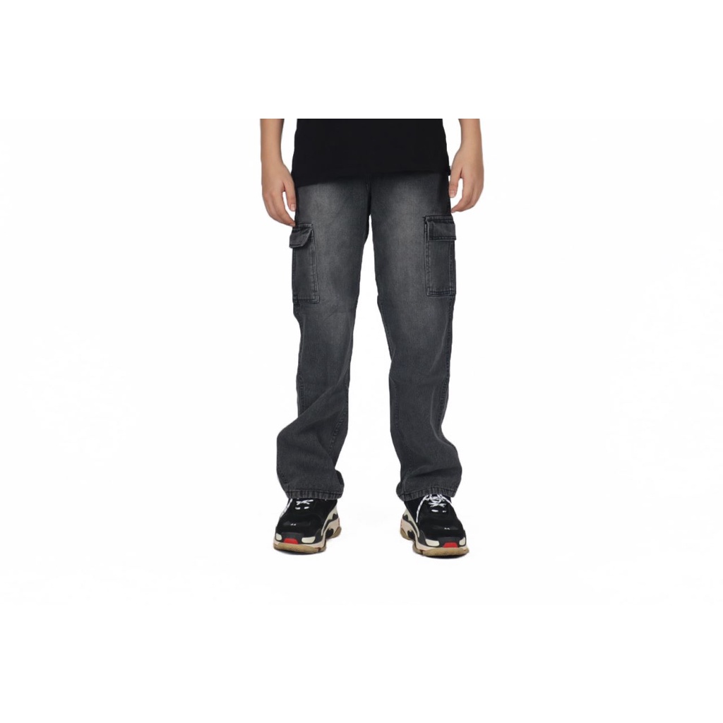 Weird Jeans - Fade Black - Celana Jeans Pria Loose Fit Cargo Polos - Image 2
