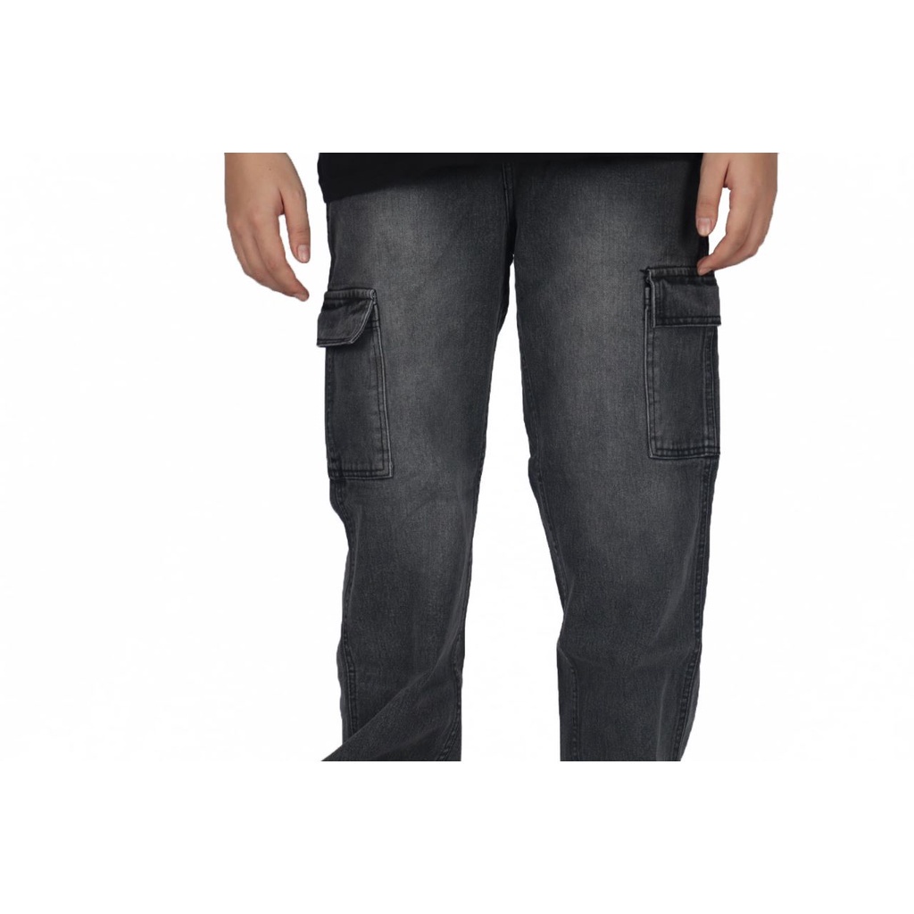 Weird Jeans - Fade Black - Celana Jeans Pria Loose Fit Cargo Polos - Image 4