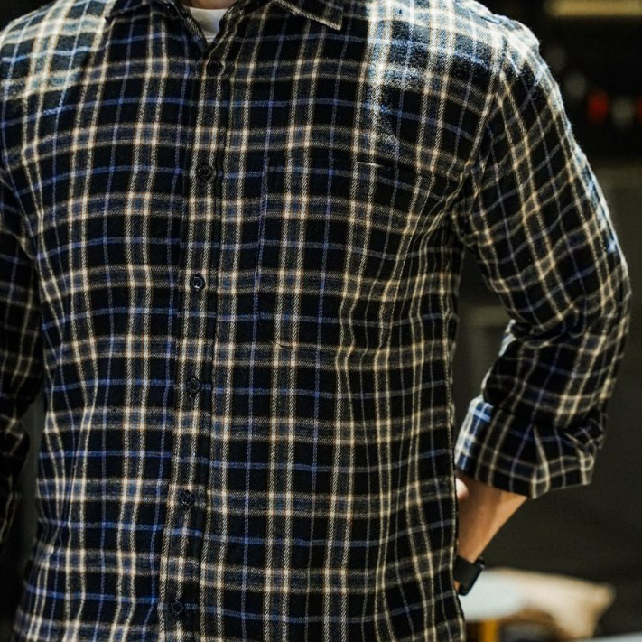 Weird Jeans - Arlo Brown - Flanel Pria Lengan Panjang Coklat Kasual Nyaman
