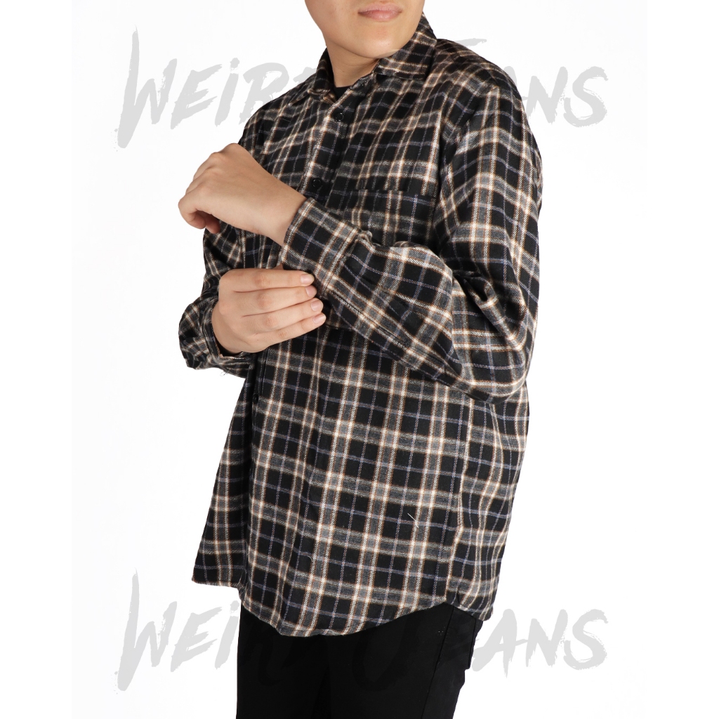 Weird Jeans - Arlo Brown - Flanel Pria Lengan Panjang Coklat Kasual Nyaman - Image 8