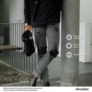 Weird Jeans - Rennes Grey - Celana Jeans Panjang Pria Strech Nyaman Slim Fit