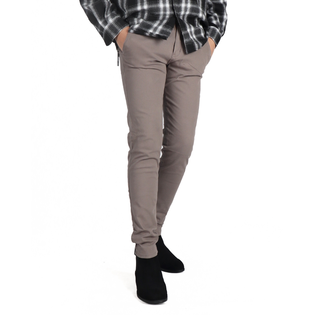 Weird Jeans - Chino Beige - Celana Panjang Chino Pria Skinny Fit Strech Kain Halus Nyaman Warna Brown - Image 5