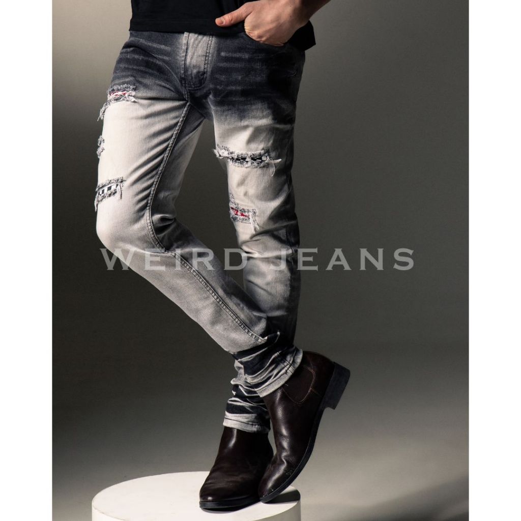 Weird Jeans - Stripe Grey