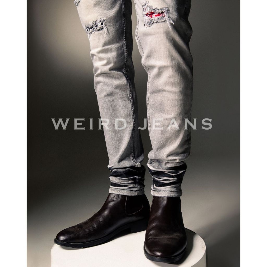 Weird Jeans - Stripe Grey - Image 2