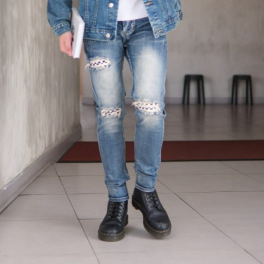 Weird Jeans - Blue Chess - Image 2