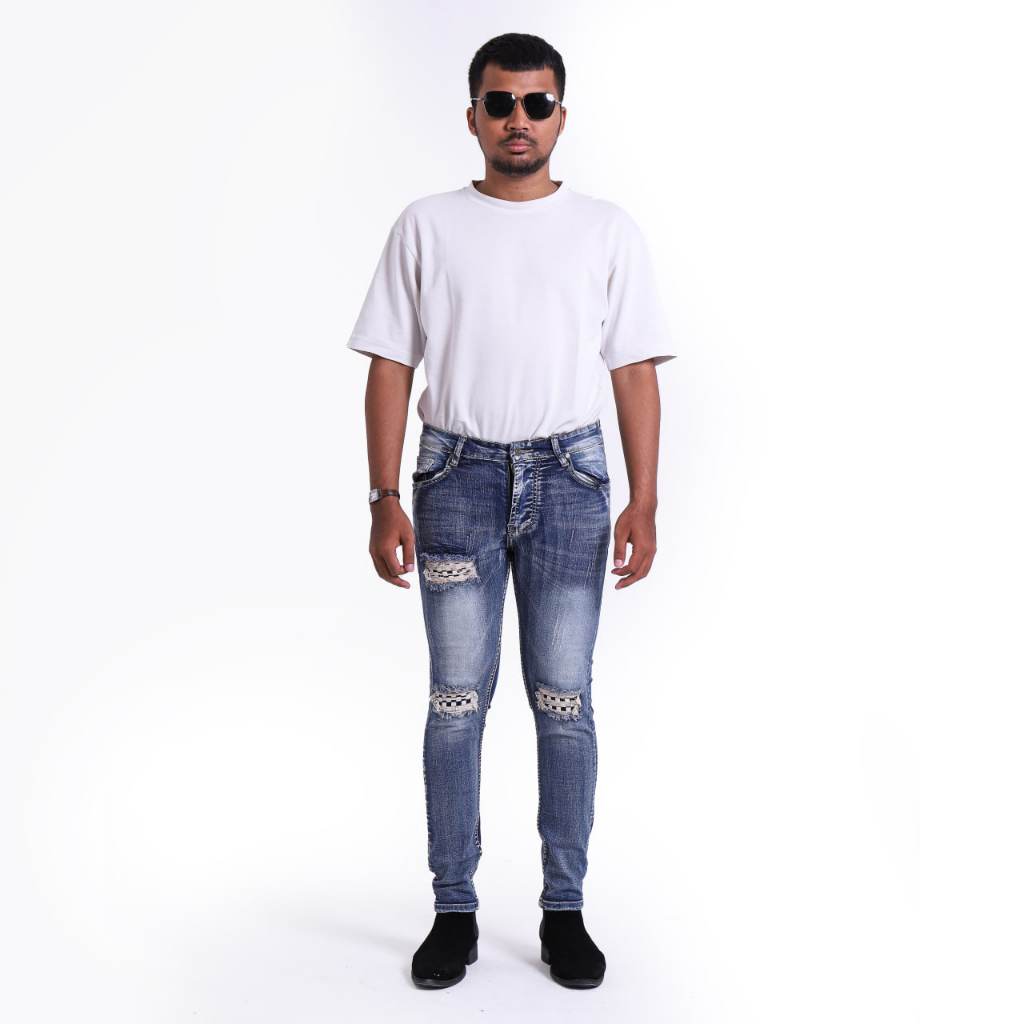 Weird Jeans - Blue Chess - Image 5