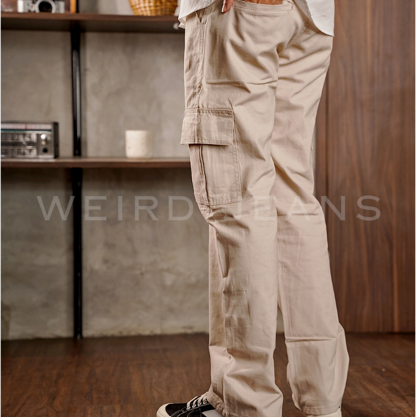 Weird Jeans - Chinos Cargo Beige - Celana Cargo Chinos Panjang Casual - Image 4