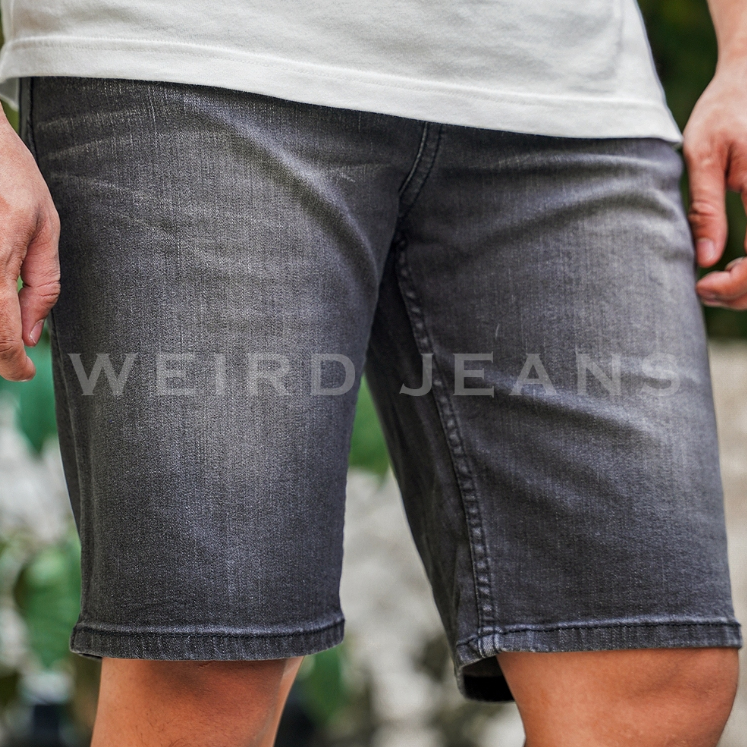 Weird Jeans - Desmond Grey - Celana Jeans Denim Pendek Pria Skinny Fit Strech - Image 3