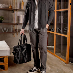 Weird Jeans - Celana Chinos Warna Abu Abu Cream Bahan Panjang Pria Straight Fit Strech Elgant