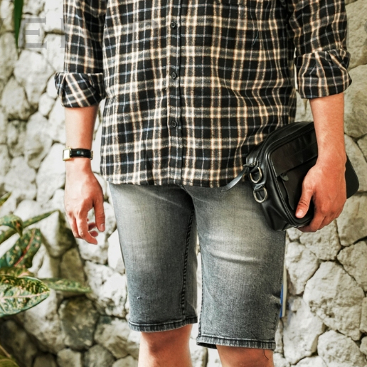 Weird Jeans - Grady Grey - Celana Jeans Denim Pendek Pria Skinny Fit Strech - Image 3