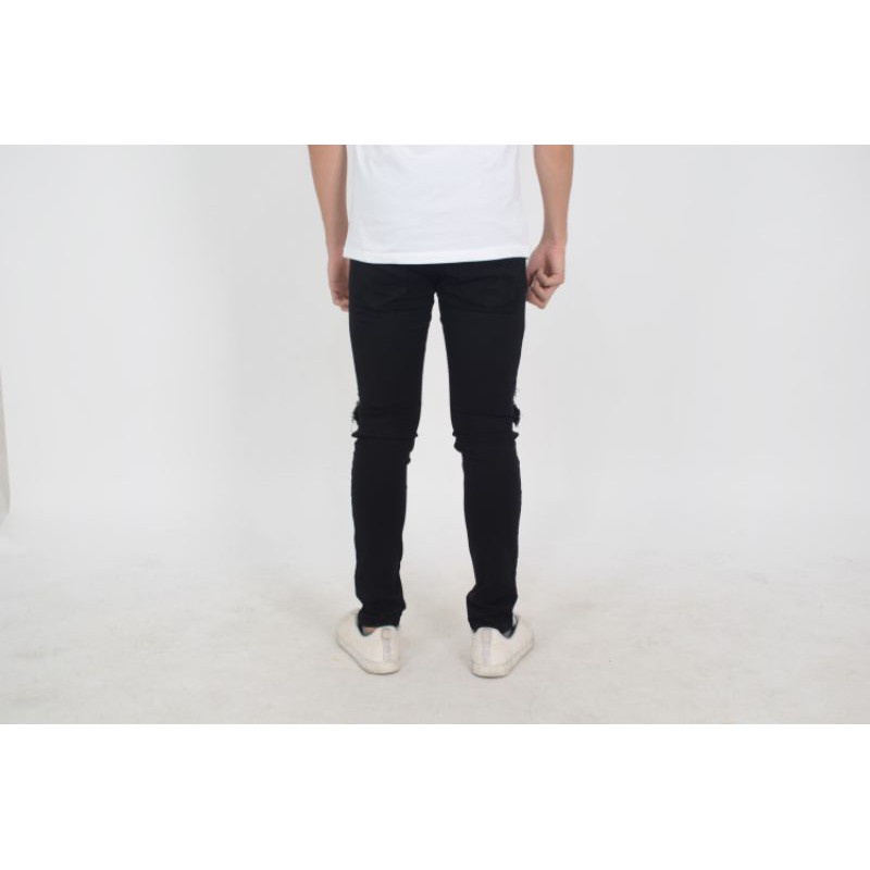 Weird Jeans - Destroyed Denim Jet Black - Celana Jeans Pria Skinny Slimfit - Image 5